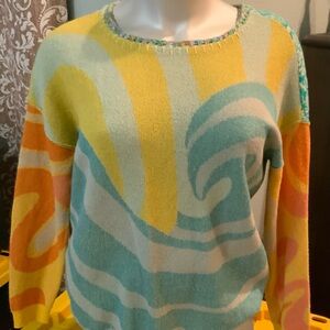 Free People Multicolor Swirl Sweater
